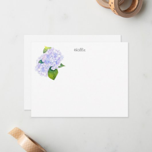 Hydrangeas Mitteilungskarte (Vorderseite/Rückseite Beispiel)