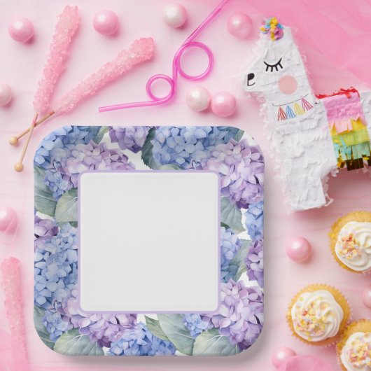 Hydrangeas Pappteller (Party)