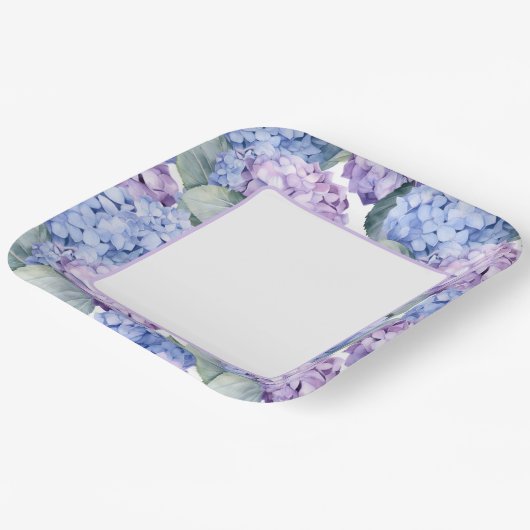 Hydrangeas Pappteller (Gewinkelt)