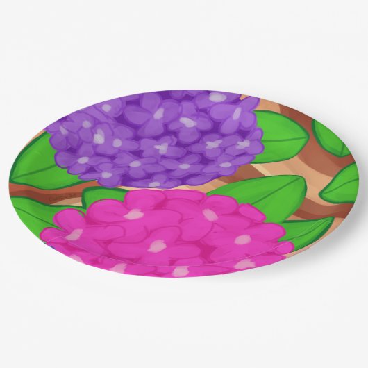 Hydrangeas Pappteller (Schrägansicht)