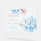 Hydrangeas Pastel Bloom Acrylschild (Winkel)