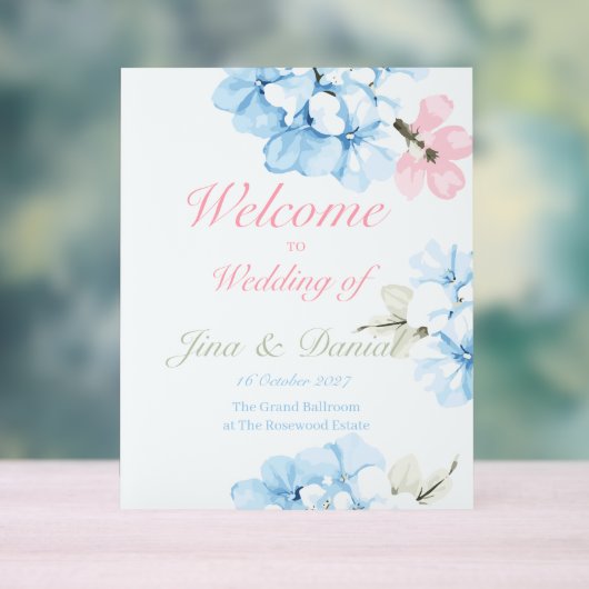 Hydrangeas Pastel Bloom Acrylschild (Neutral)