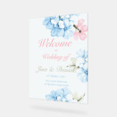 Hydrangeas Pastel Bloom Acrylschild (Winkel)