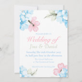 Hydrangeas Pastel Bloom Einladung (Rückseite)