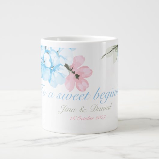 Hydrangeas Pastel Bloom Jumbo-Tasse (Vorderseite)