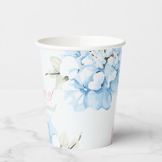 Hydrangeas Pastel Bloom Pappbecher (Links)