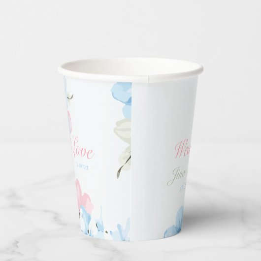 Hydrangeas Pastel Bloom Pappbecher (Rechts)