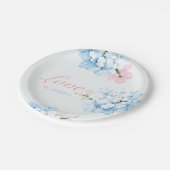 Hydrangeas Pastel Bloom Pappteller (Schrägansicht)