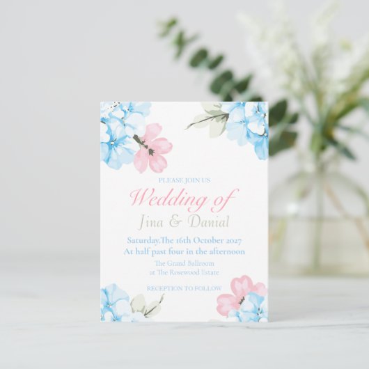 Hydrangeas Pastel Bloom Postkarte (Stehend Vorderseite)