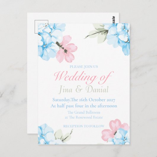 Hydrangeas Pastel Bloom Postkarte (Vorne/Hinten)