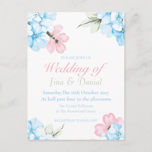 Hydrangeas Pastel Bloom Postkarte (Vorderseite)