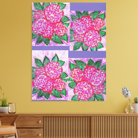 HYDRANGEAS Premium Wrapped Canvas (Gloss) Leinwanddruck (Insitu (Wohnzimmer))