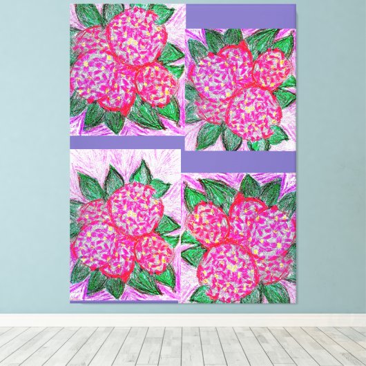 HYDRANGEAS Premium Wrapped Canvas (Gloss) Leinwanddruck (Insitu (Holzboden))