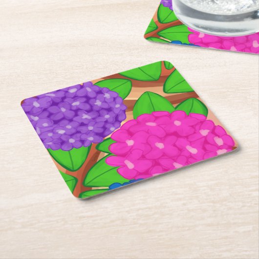 Hydrangeas Rechteckiger Pappuntersetzer (angewinkelt)