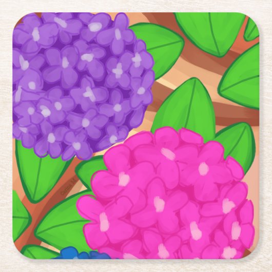 Hydrangeas Rechteckiger Pappuntersetzer (Vorderseite)