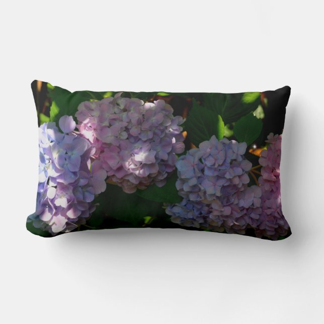 Hydrangeas romantisch pinkblau lila Blüte Lendenkissen (Vorderseite)