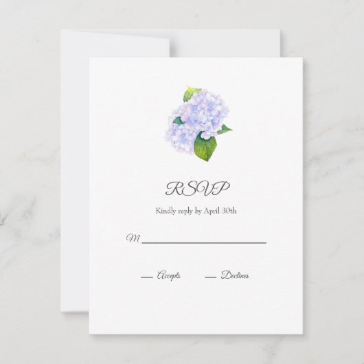 Hydrangeas RSVP Karte (Vorderseite)