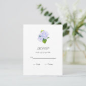 Hydrangeas RSVP Karte (Stehend Vorderseite)