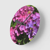 Hydrangeas Runde Wanduhr (Winkel)