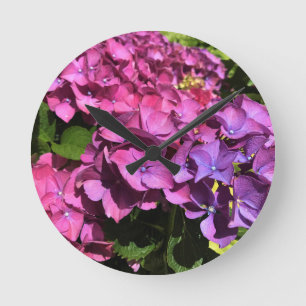 Hydrangeas Runde Wanduhr
