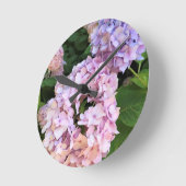 Hydrangeas Runde Wanduhr (Winkel)