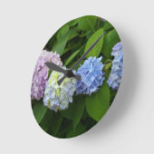 Hydrangeas Runde Wanduhr (Winkel)