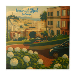 Hydrangeas San Francisco Lombard Street Coit Tower Fliese