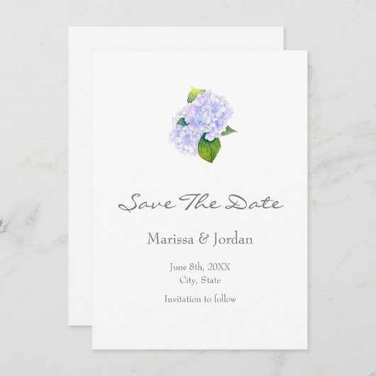 Hydrangeas Save The Date (Vorne/Hinten)