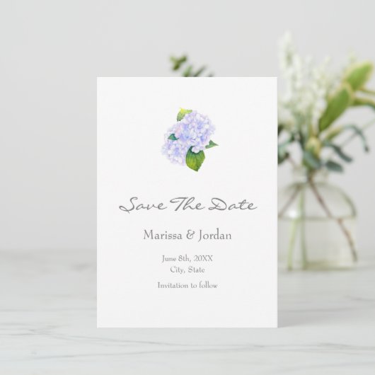 Hydrangeas Save The Date (Stehend Vorderseite)