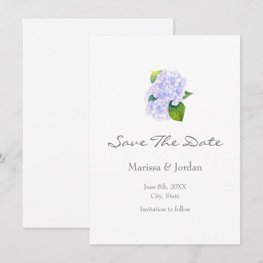 Hydrangeas Save The Date (Vorne/Hinten)