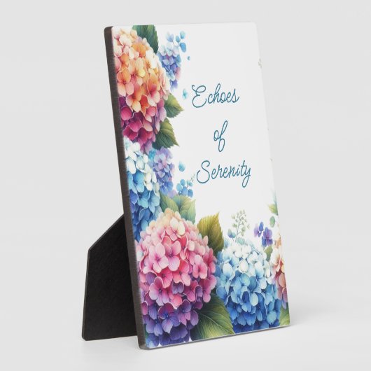Hydrangeas Serenity Tabletop Plaque with Easel Fotoplatte (Seite)