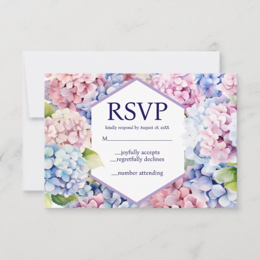 Hydrangeas Spring Flowers RSVP Cards (Vorderseite)