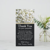 Hydrangeas-Trauerfall-Beileid danken Ihnen zu Dankeskarte (Stehend Vorderseite)