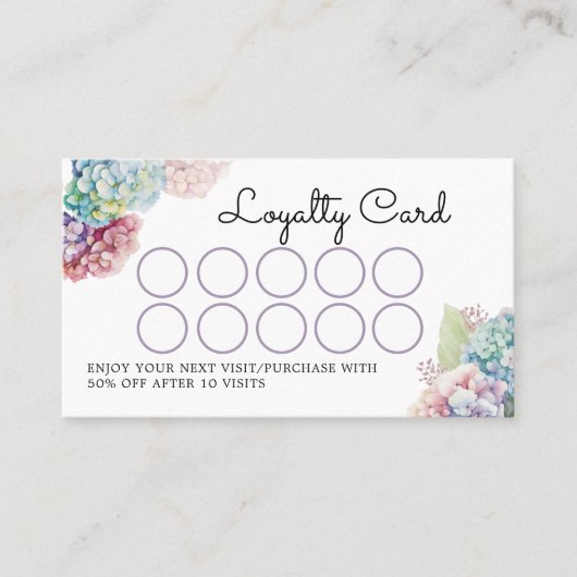 Hydrangeas Treuekarte (Vorderseite)