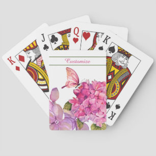 Hydrangeas und Butterfly Classic Playing Cards Spielkarten