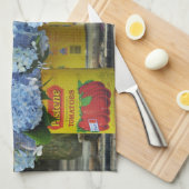 Hydrangeas und frische Blume in Tomatenkonserven Küchentuch (Viertel Falte)