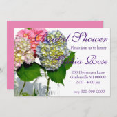 Hydrangeas und Mason jar Einladung (Vorne/Hinten)