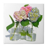 Hydrangeas und Mason jar Fliese (Vorderseite)