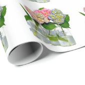 Hydrangeas und Mason jar Geschenkpapier (Rolleneckpunkt)