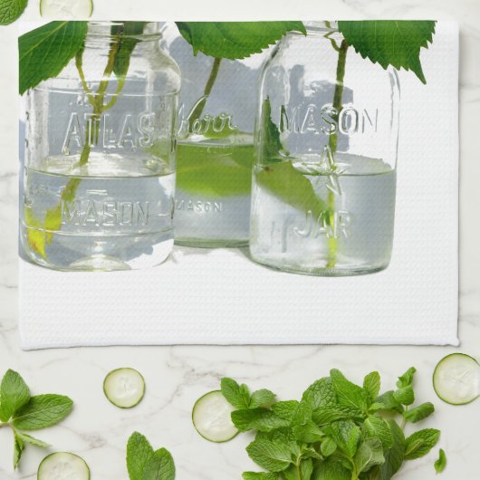 Hydrangeas und Mason jar Handtuch (Gefaltet)