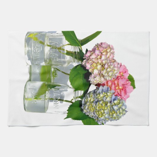 Hydrangeas und Mason jar Handtuch (Horizontal)