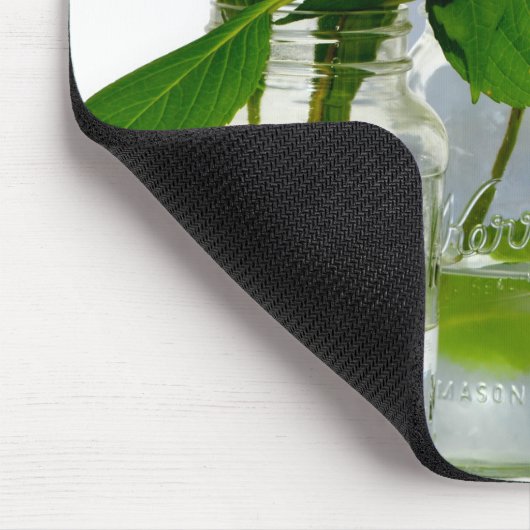 Hydrangeas und Mason jar Mousepad (Ecke)