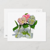 Hydrangeas und Mason jar Postkarte (Vorne/Hinten)
