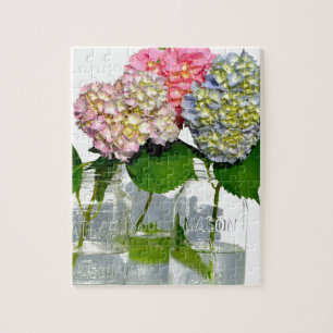 Hydrangeas und Mason jar Puzzle