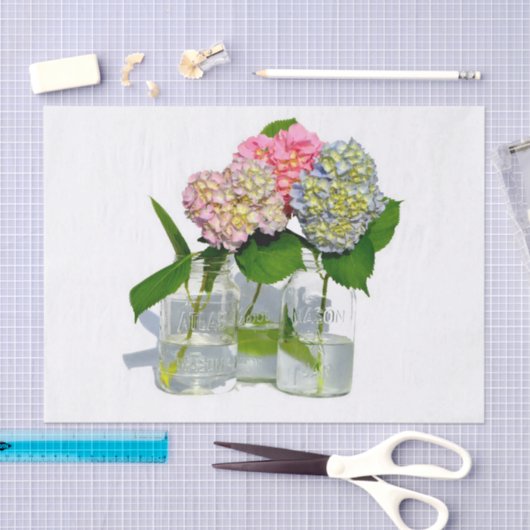 Hydrangeas und Mason jar Seidenpapier (Handwerk)