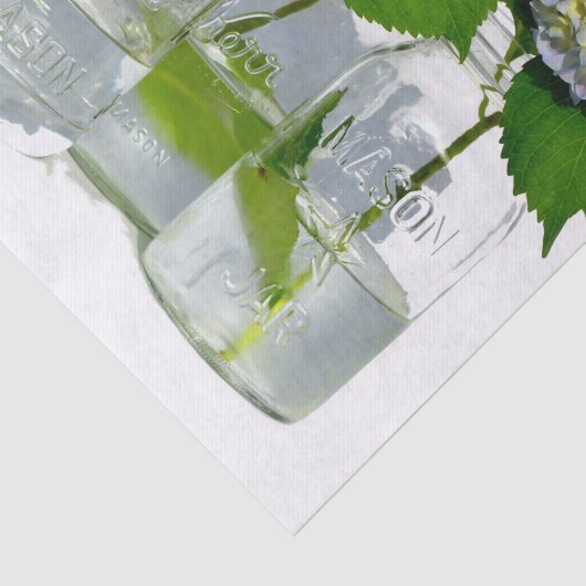 Hydrangeas und Mason jar Seidenpapier (Ausschnitt)