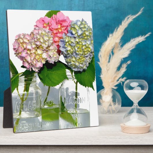 Hydrangeas und Maurerkirsche Fotoplatte (Seite)