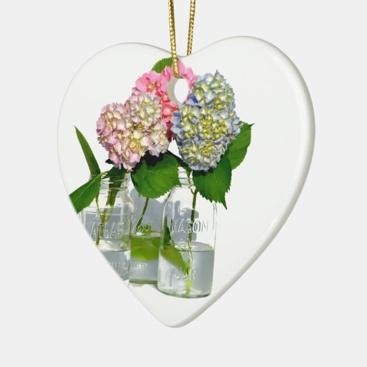 Hydrangeas und Maurerkirsche Keramikornament (Links)