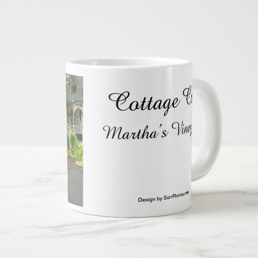 Hydrangeas und Picket Fence - Martha's Vineyard Jumbo-Tasse (Vorderseite Rechts)