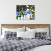 Hydrangeas und Picket Fence - Martha's Vineyard Leinwanddruck (Insitu (Schlafzimmer))